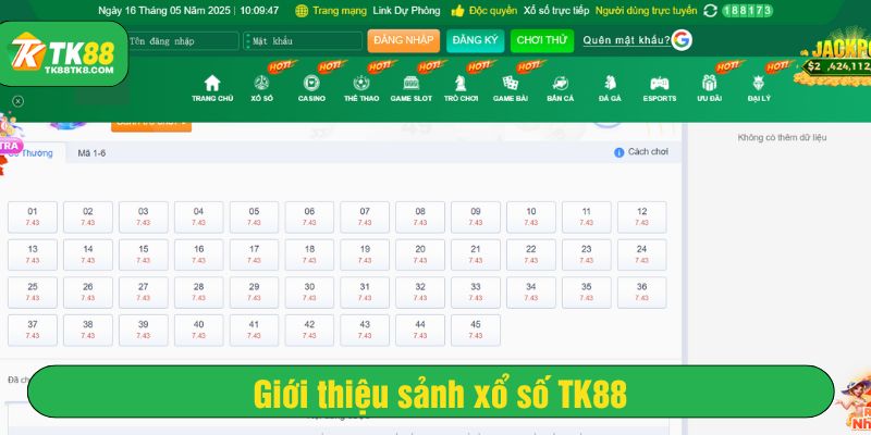 Các phiên quay thưởng xổ số TK88 diễn ra liên tục