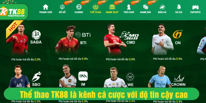 Thể thao TK88 là kênh cá cược với độ tin cậy cao