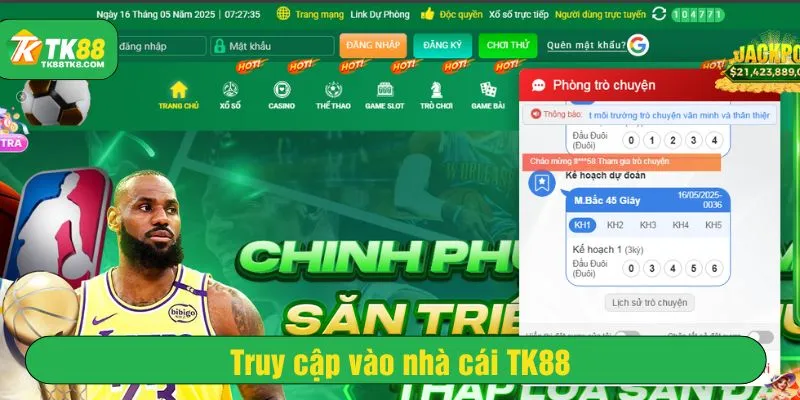 Truy cập vào nhà cái ở website hoặc ứng dụng