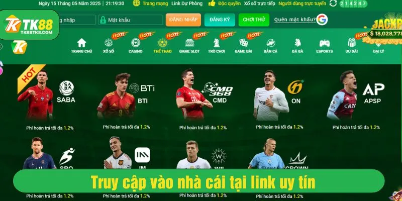 Truy cập vào nhà cái tại link uy tín